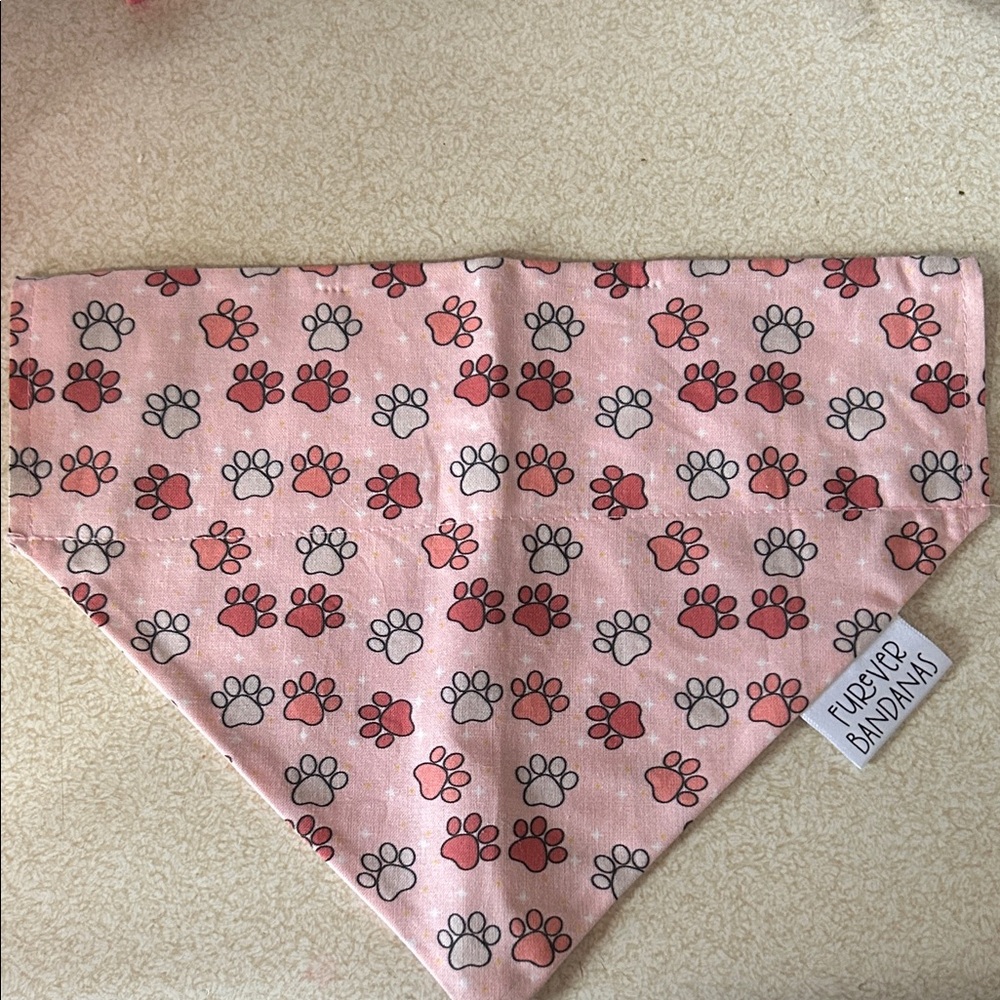 Pink Paw Print Bandana